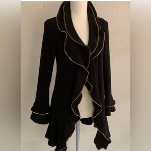 Frank Lyman Design Black and Gold Trim Blazer